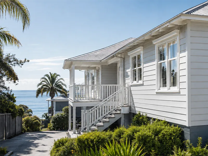 coastal home looking over the ocean